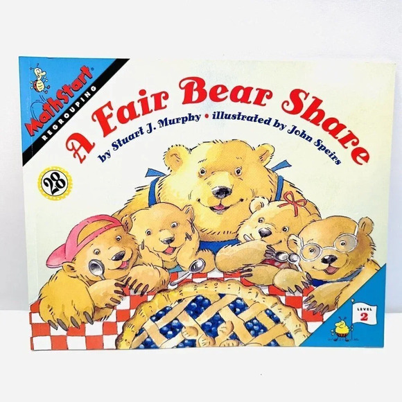 A FAIR BEAR SHARE Picture Book MathStart Regrouping Level 2 Stuart J. Murphy - Picture 1 of 2